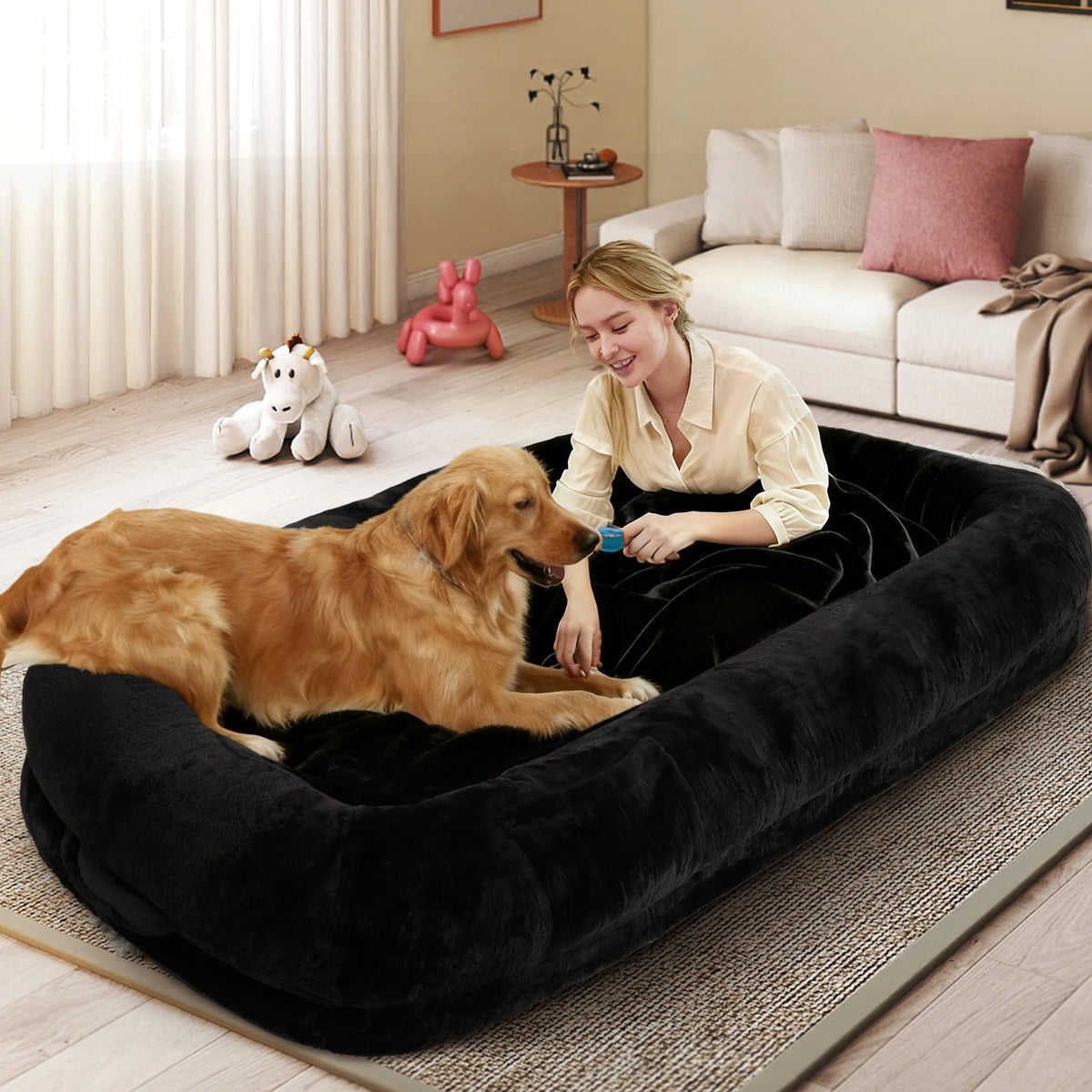 Orthopedic Human Dog Bed for Adults with Removable Cover