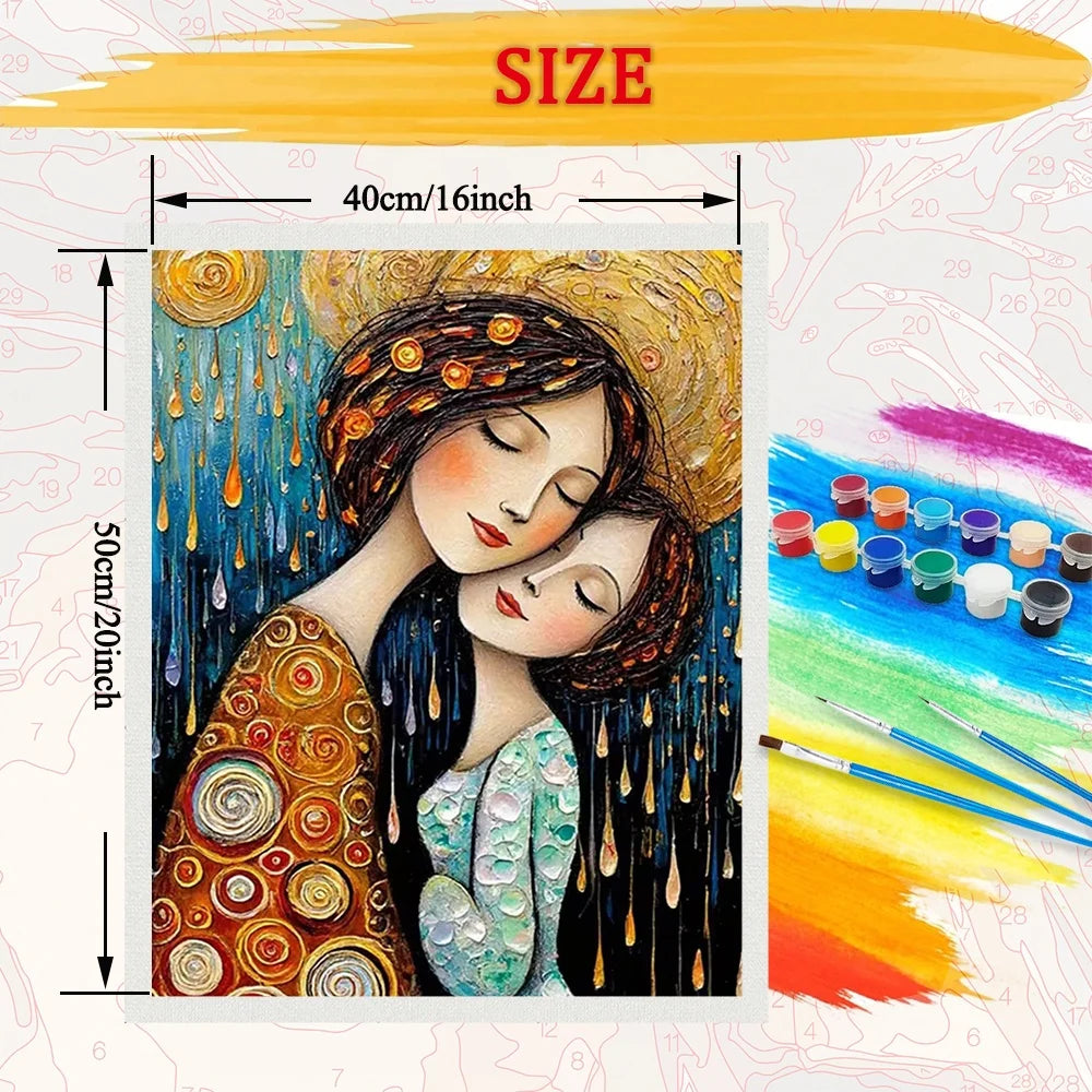 Cartoon Woman Paint By Numbers Kit On Canvas For Adults Valentines Gift Decor