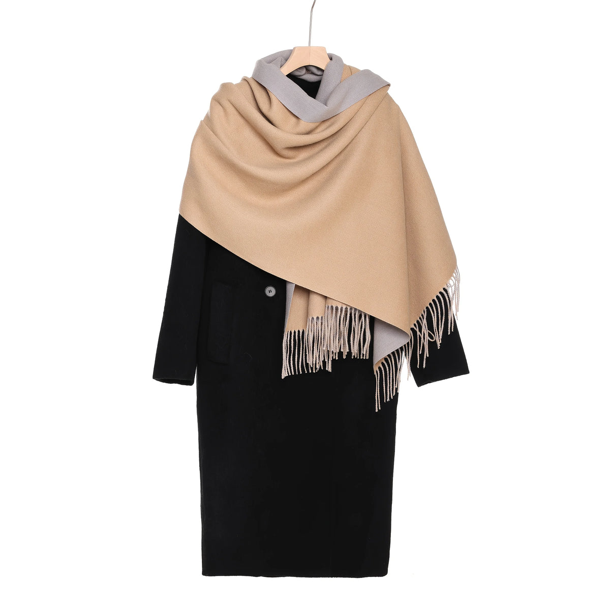 Reversible Pashmina Shawl Blanket Scarf for Warmth and Travel