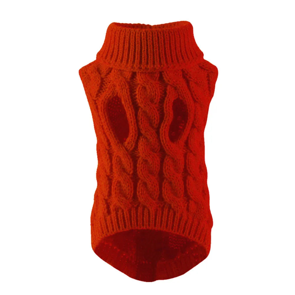 NONECN Dog Sweater Autumn Winter Solid Knit Warm Coat