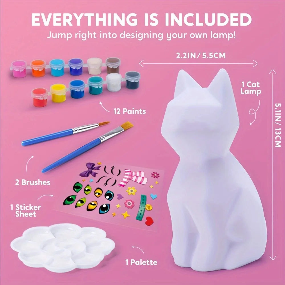 Joyfy Paint Your Own Cat Night Light Kit Educational Project