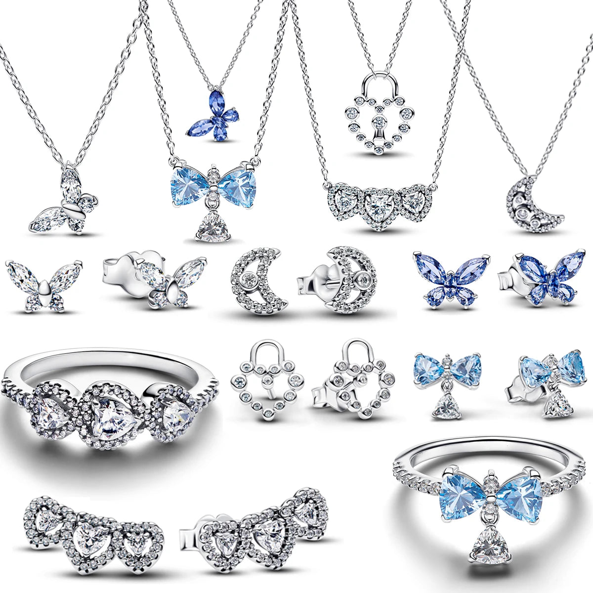 925 Sterling Silver Charms Pendant Bow Bead For Jewelry Making