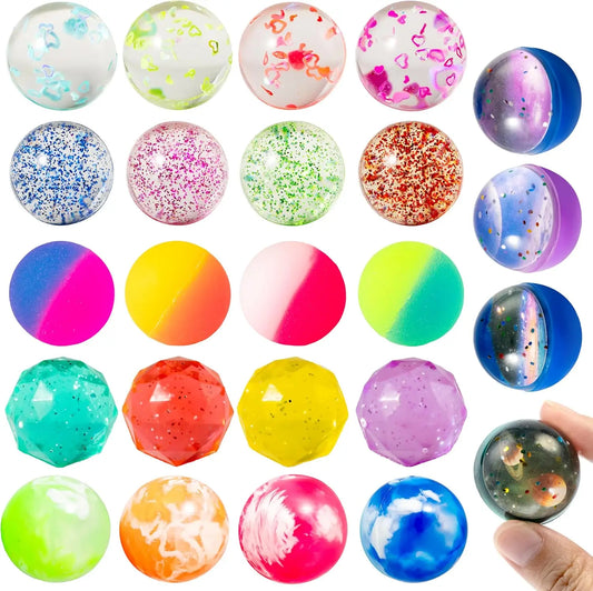 Joyfy Multistyle Bouncy Balls Bulk Pack for Kids Party Favors