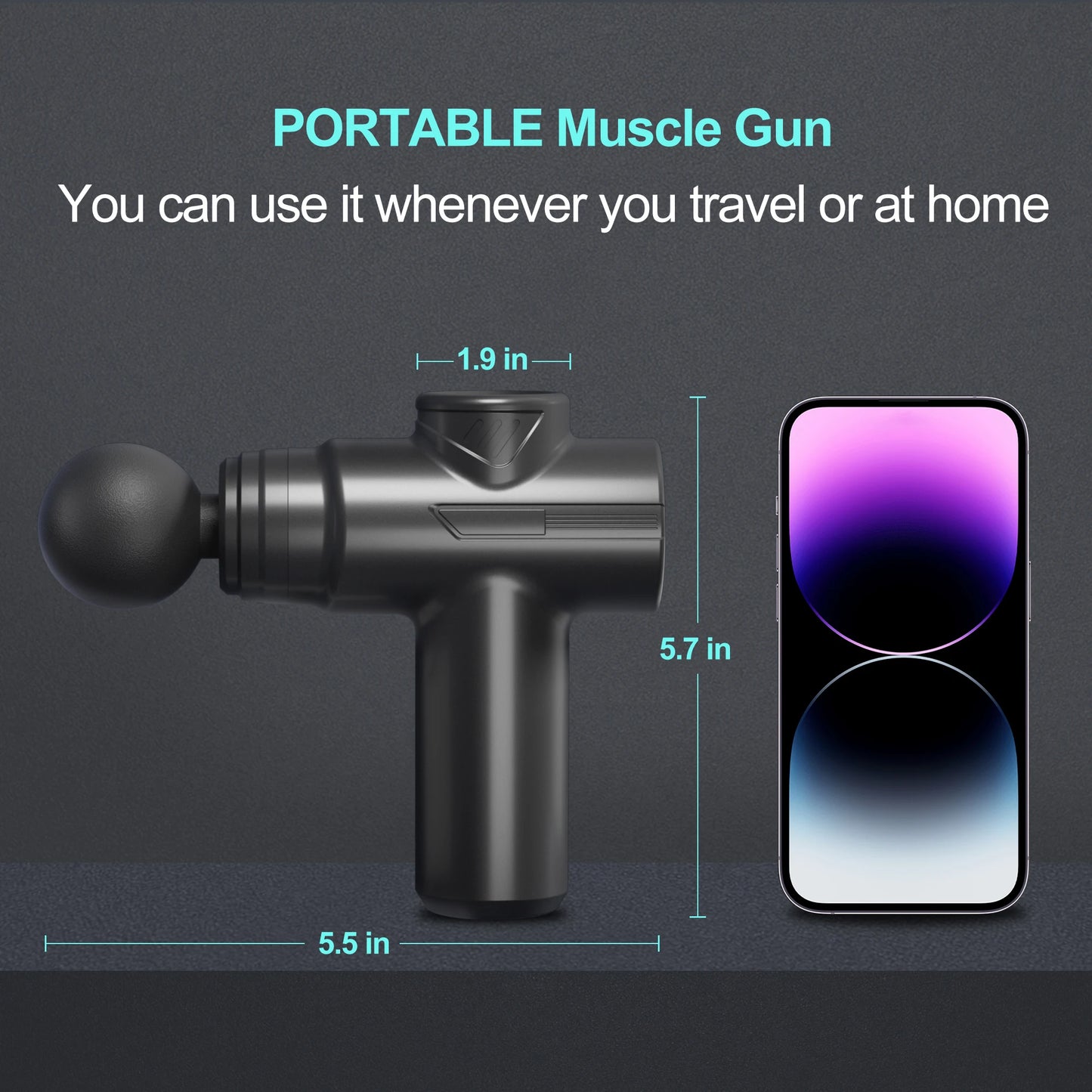 LEERCON Portable Deep Tissue Massage Gun With 6 Speed Levels