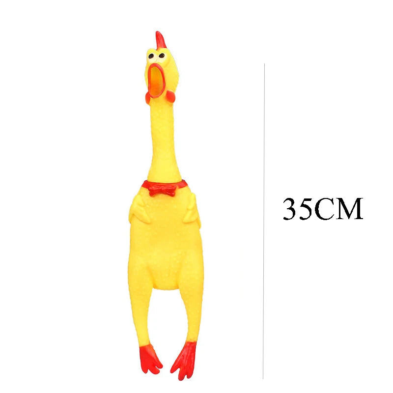 DKSTINYE Squeaky Chicken Dog Toy Squeaker Rubber Chew