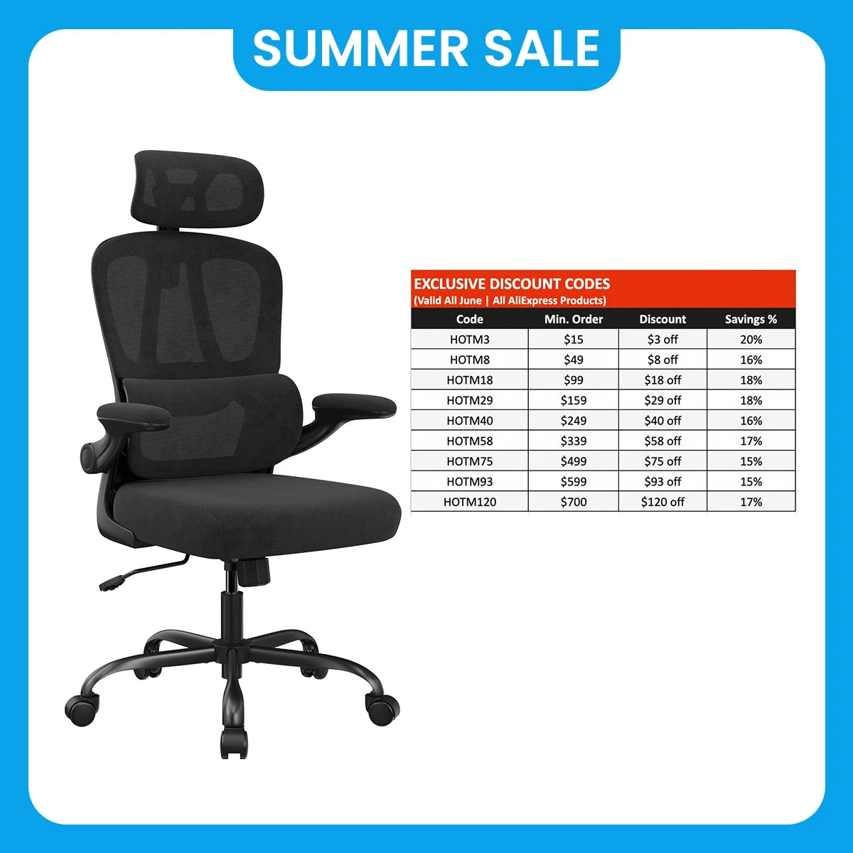 FARINI Ergonomic Office Chair With Headrest Lumbar Support High Back