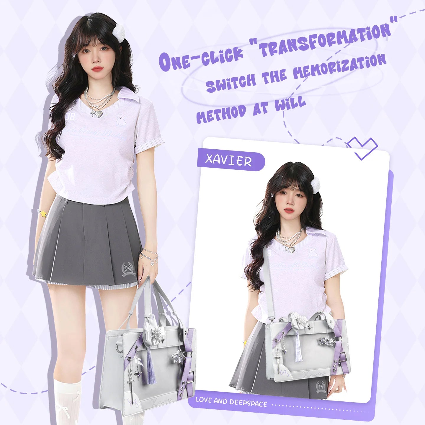 Kabaqoo Trendy Star Ita Bag Transparent Pocket Crossbody
