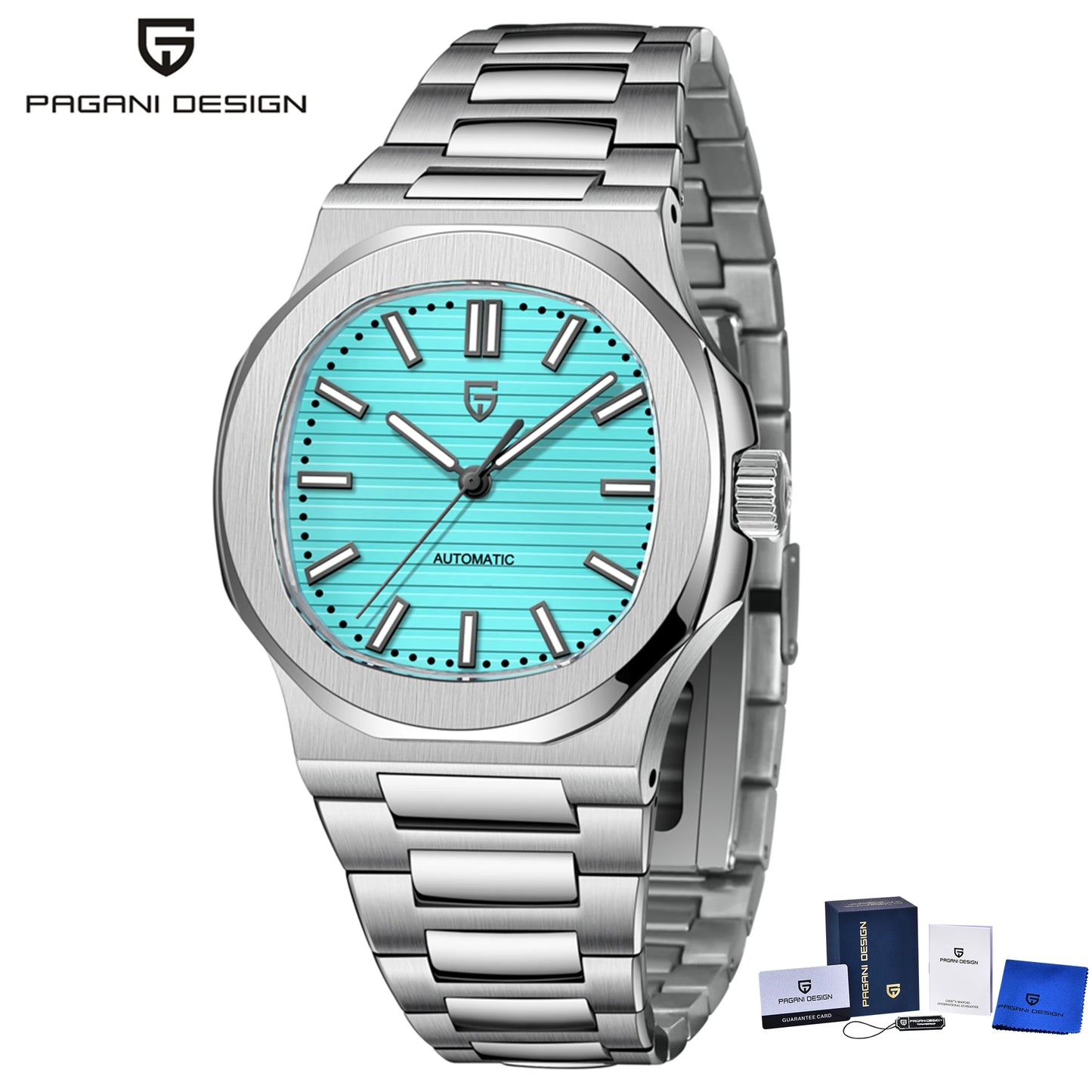 PAGANI DESIGN Men's Automatic Watch Stainless Steel Wristwatch