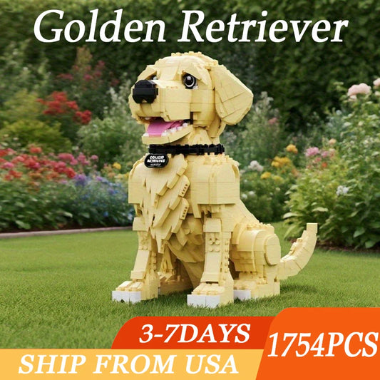Golden Retriever Building Blocks 1754 Pieces Dog Model Set