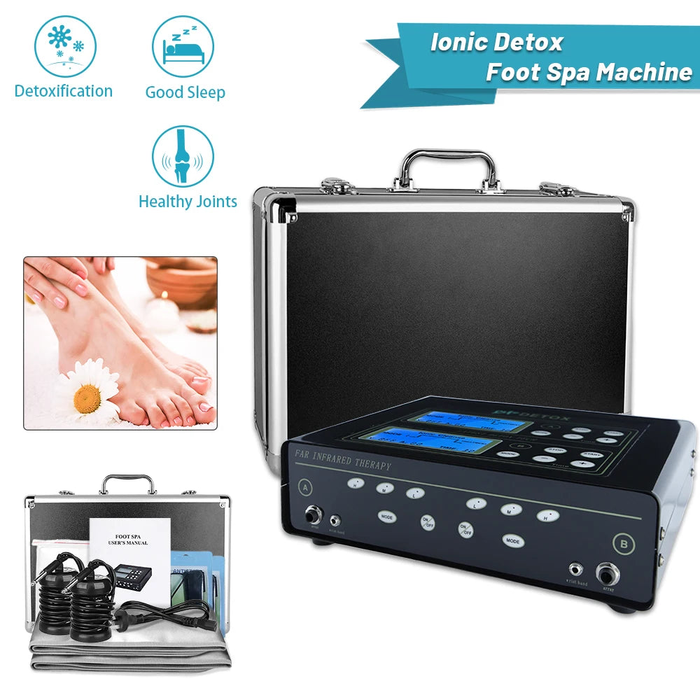 Dual Ionic Foot Bath And Infrared Heating Waist Detox Machine