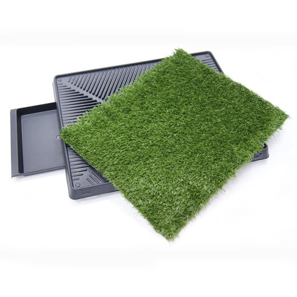 NONEDog Litter Dog Grass Training Pad With Pee Baffle Tray