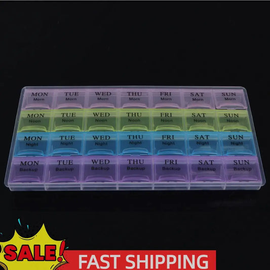 VAKIND 28 Compartment Capsule Holder Box Pill Case