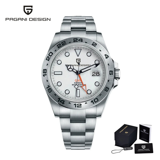 Pagani Design GMT Automatic Watch Stainless Steel Case Mens