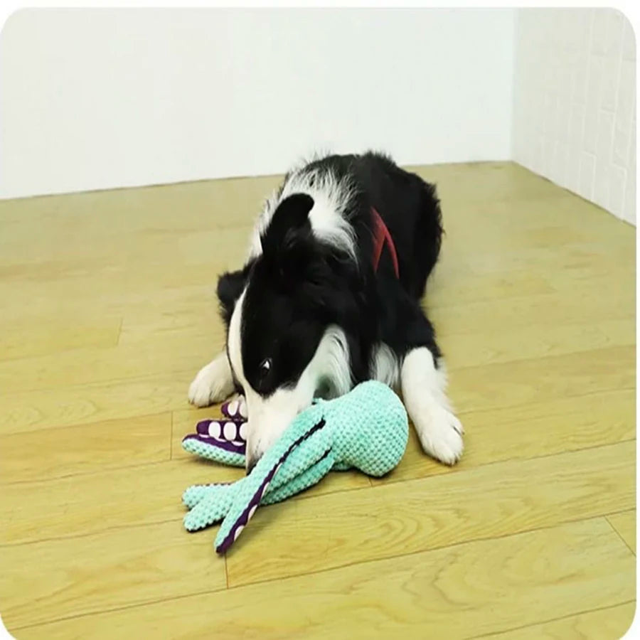 Dog Plush Octopus Squeaky Toy For Interactive Play