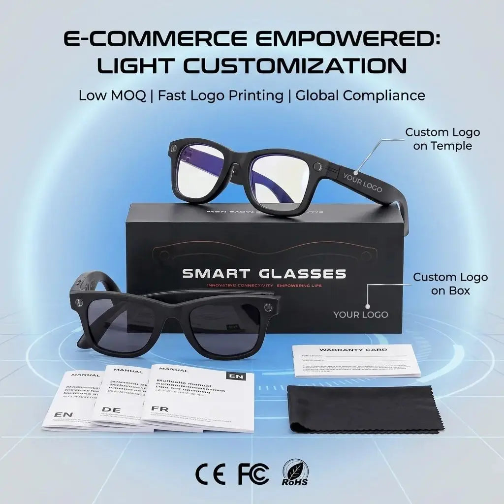 GS4 Max Smart Glasses Dual Lenses 8MP 1080P Video AI Translation