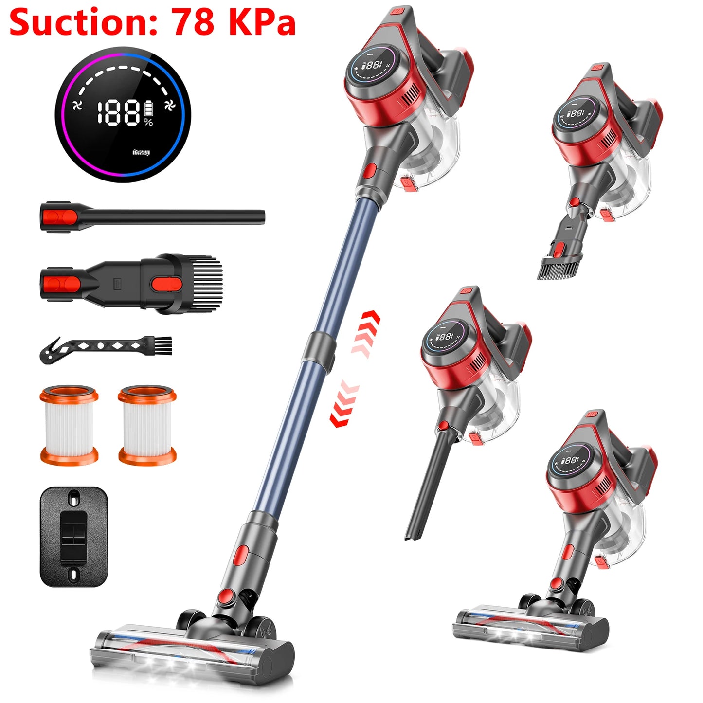 Honki Lightweight Cordless Stick Vacuum Cleaner With HEPA Filter