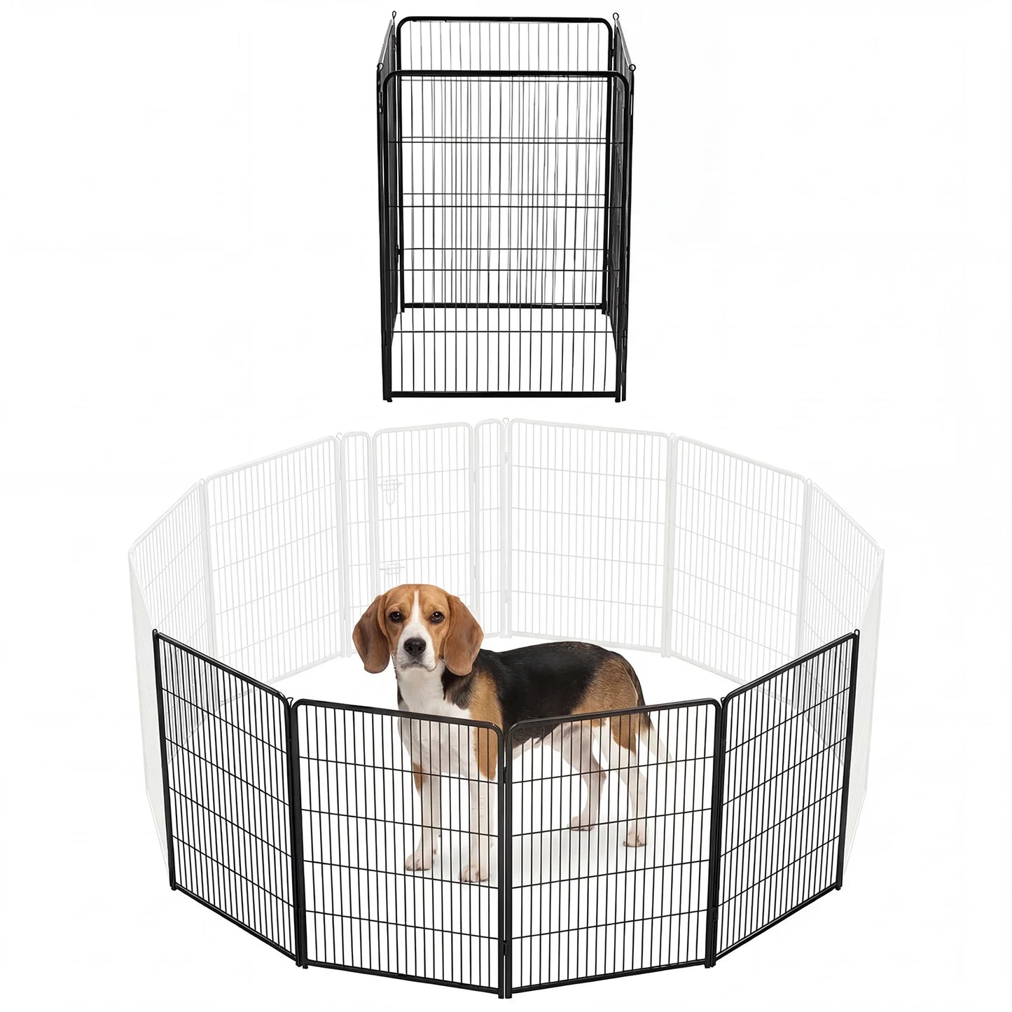 JHK 6 Panel Foldable Metal Dog Playpen Indoor Outdoor
