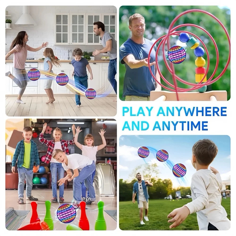 Flying Ball Hand Controlled Color LED Globe 360 Rotation Toy