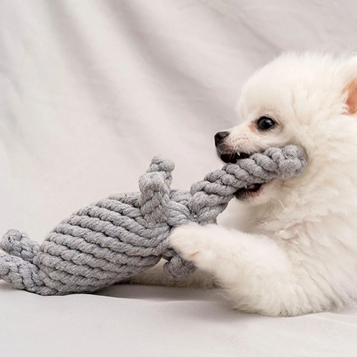 Handwoven Linen Rope Dog Toy Durable Knot Chew