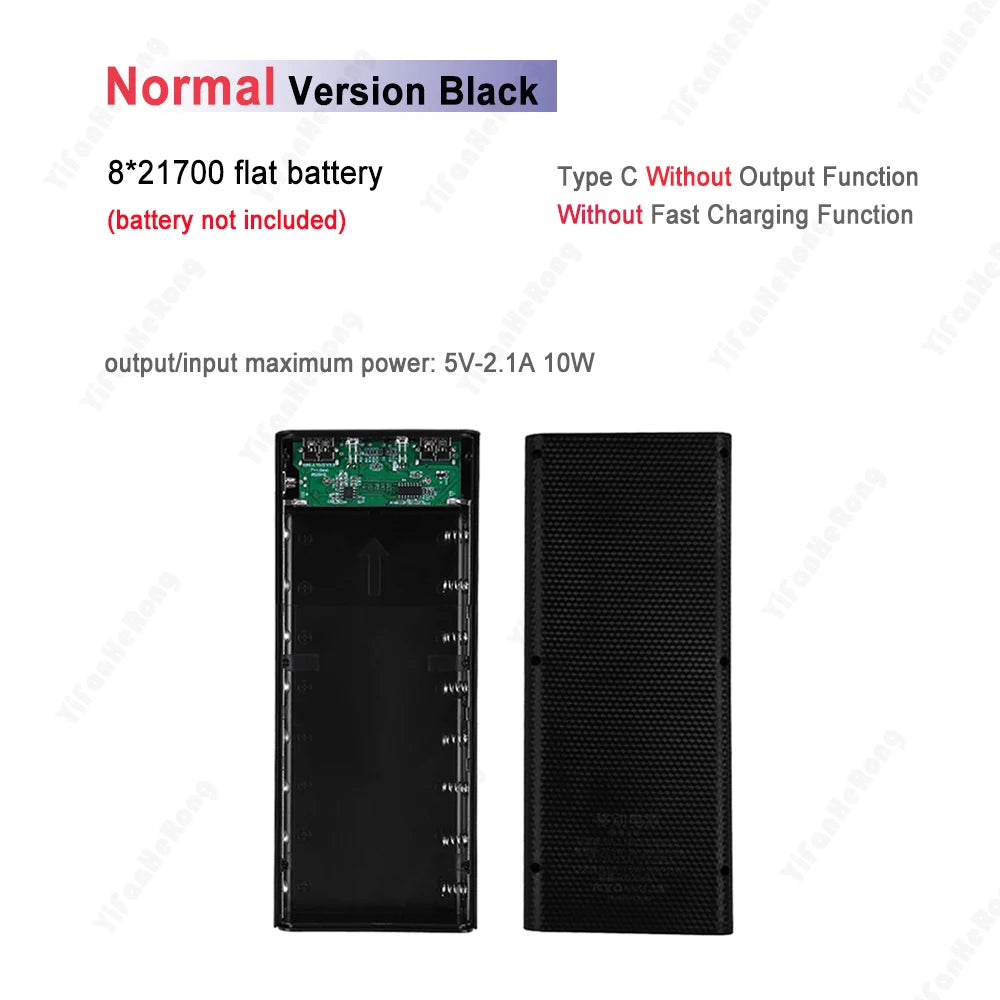 8x21700 Battery Case With Dual USB Charger Box And Storage