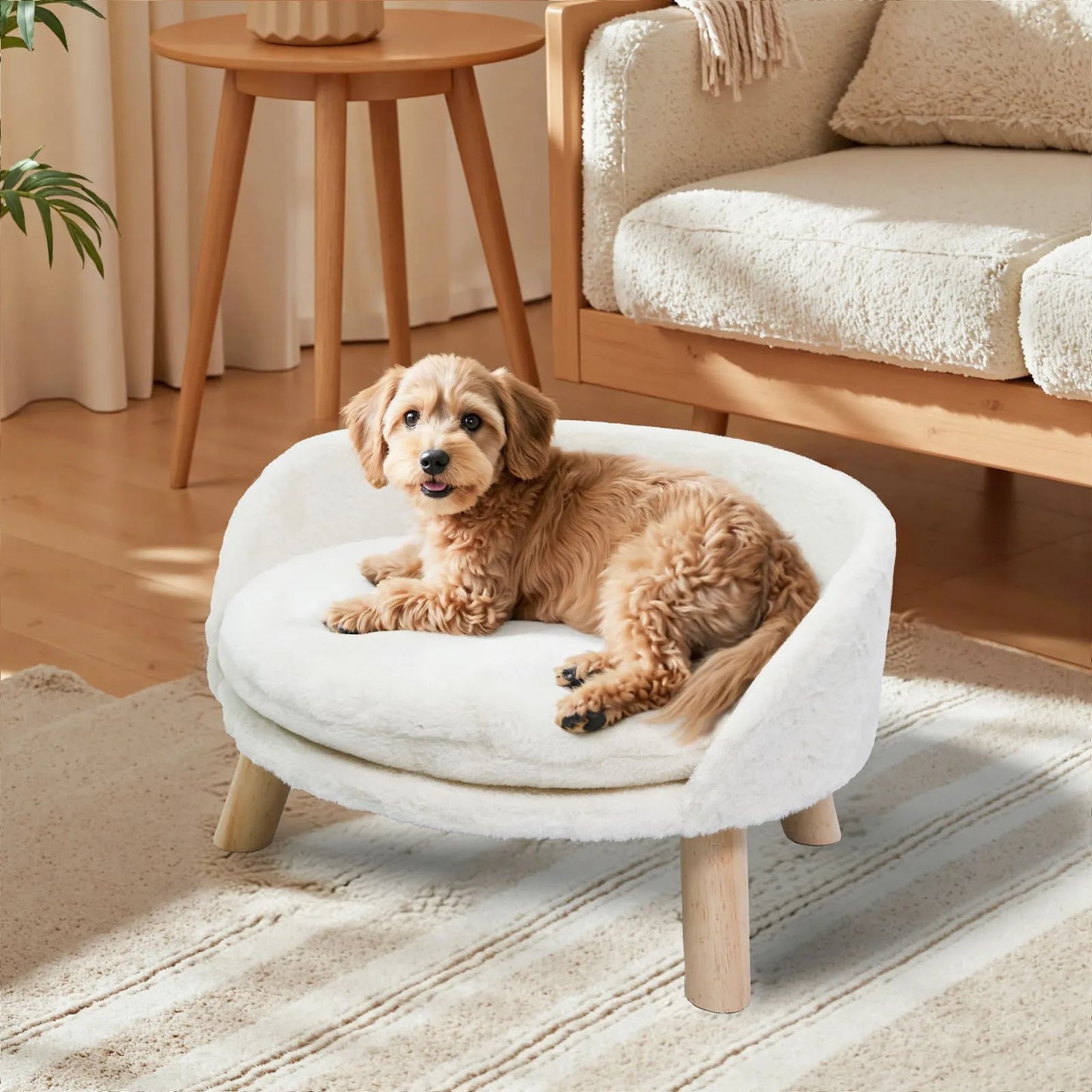 BORWART Elevated Dog Cat Sofa Bed With Removable Cushion