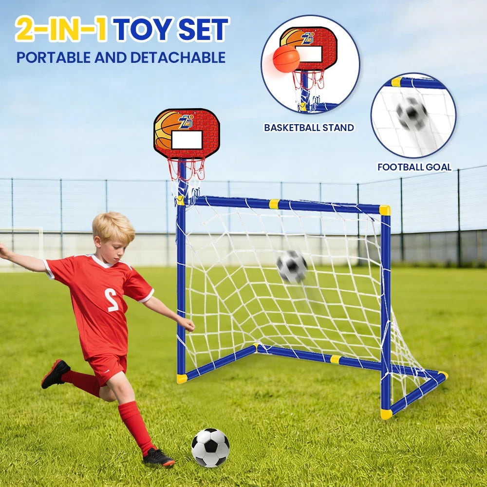 Kmoist 2 In 1 Sports Toy Basketball And Football Goal