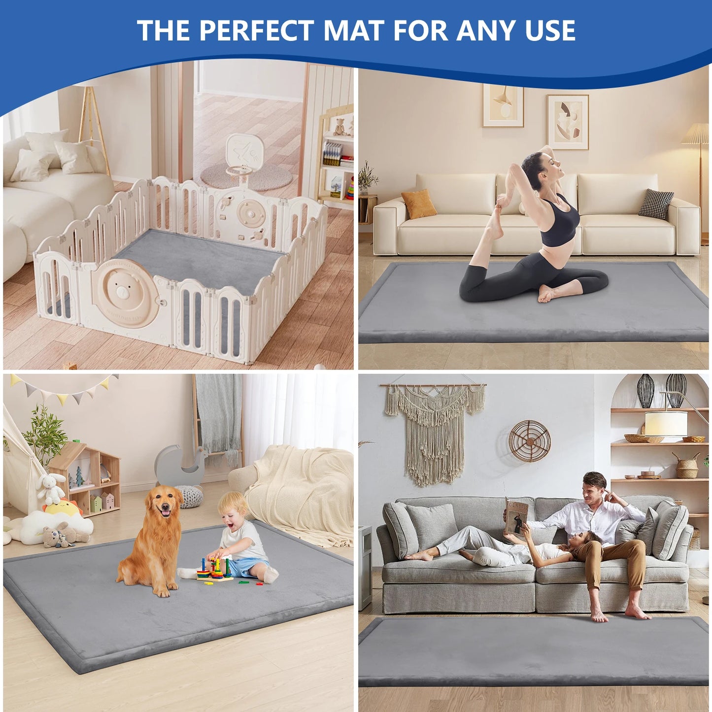 Huloo Sleep Baby Crawling Play Mats Non Slip Foam Rug