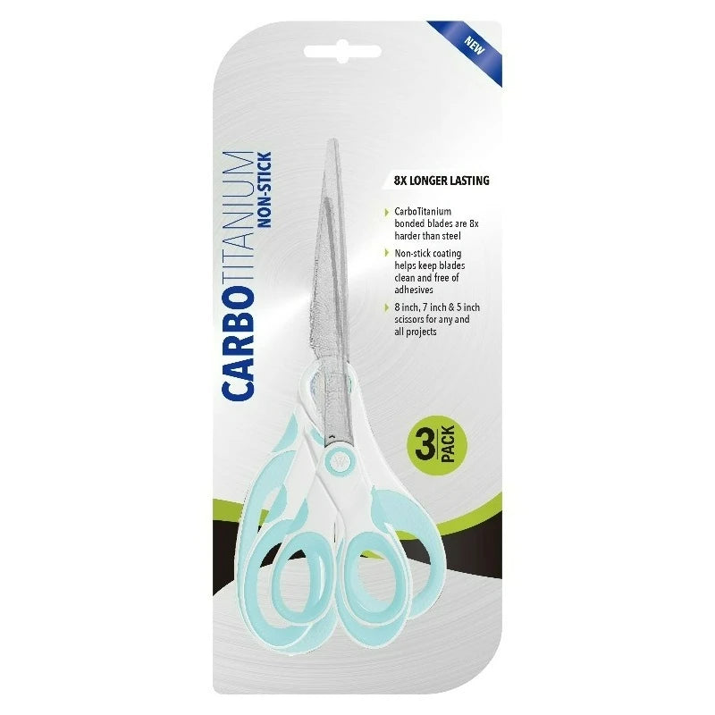 Titanium Nonstick Craft Scissors 3 Pack for Arts and School
