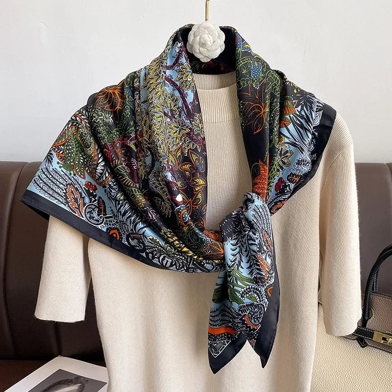 Polyester Square Scarf Hijab Women Multifunctional Shawl Wrap