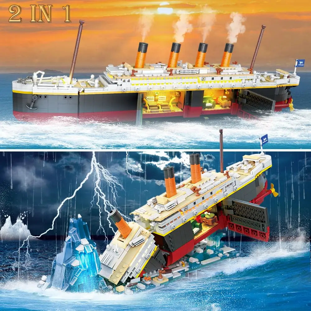 Titanic Building Set 2 In 1 Ship Model With Stands