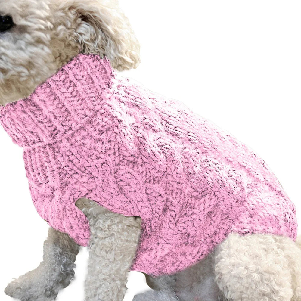NONECN Dog Sweater Autumn Winter Solid Knit Warm Coat