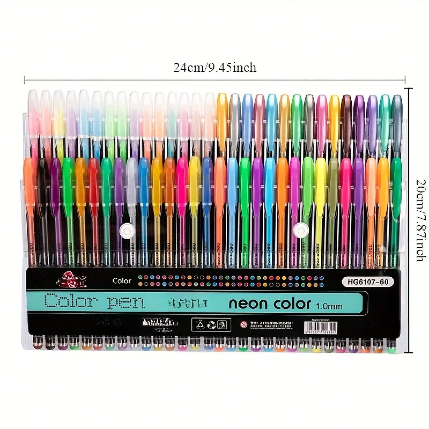 SparkleCo 48 Color Gel Pen Set With Fine 1.0mm Tip - Glitter Metallic Pens For Journaling And Scrapbooking