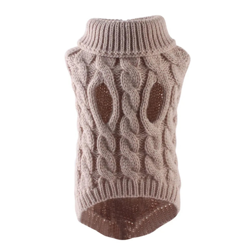 NONECN Dog Sweater Autumn Winter Solid Knit Warm Coat