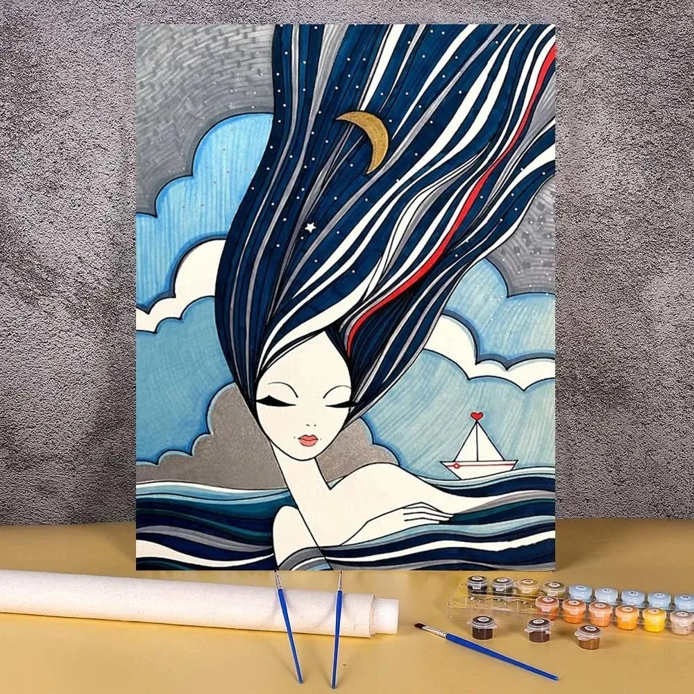 Adults Digital Oil Painting By Numbers DIY Kit Frameless