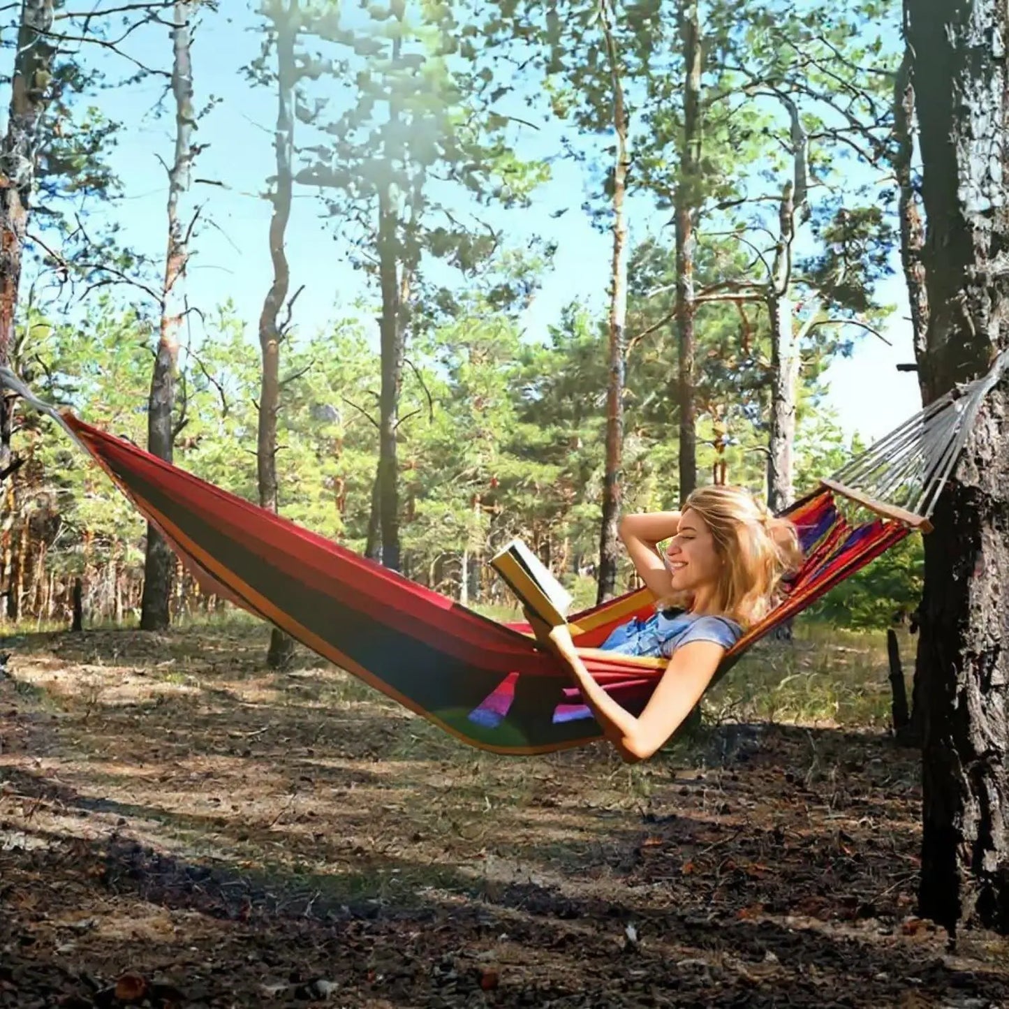 GYROOR Adjustable Stand Hammock With Storage Bag And 600lb Capacity