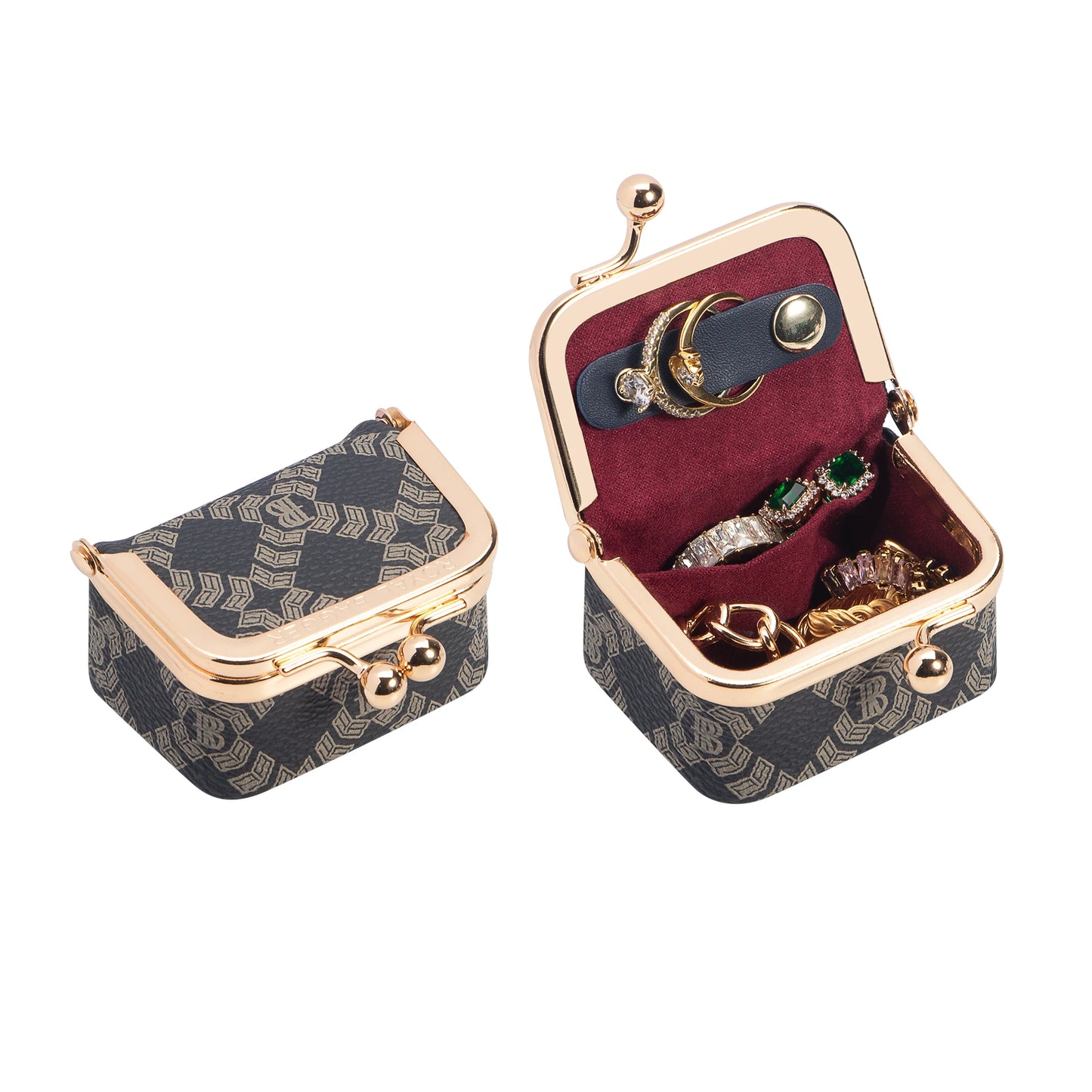 Royal Bagger Genuine Cow Leather Mini Coin Purse Kiss Lock