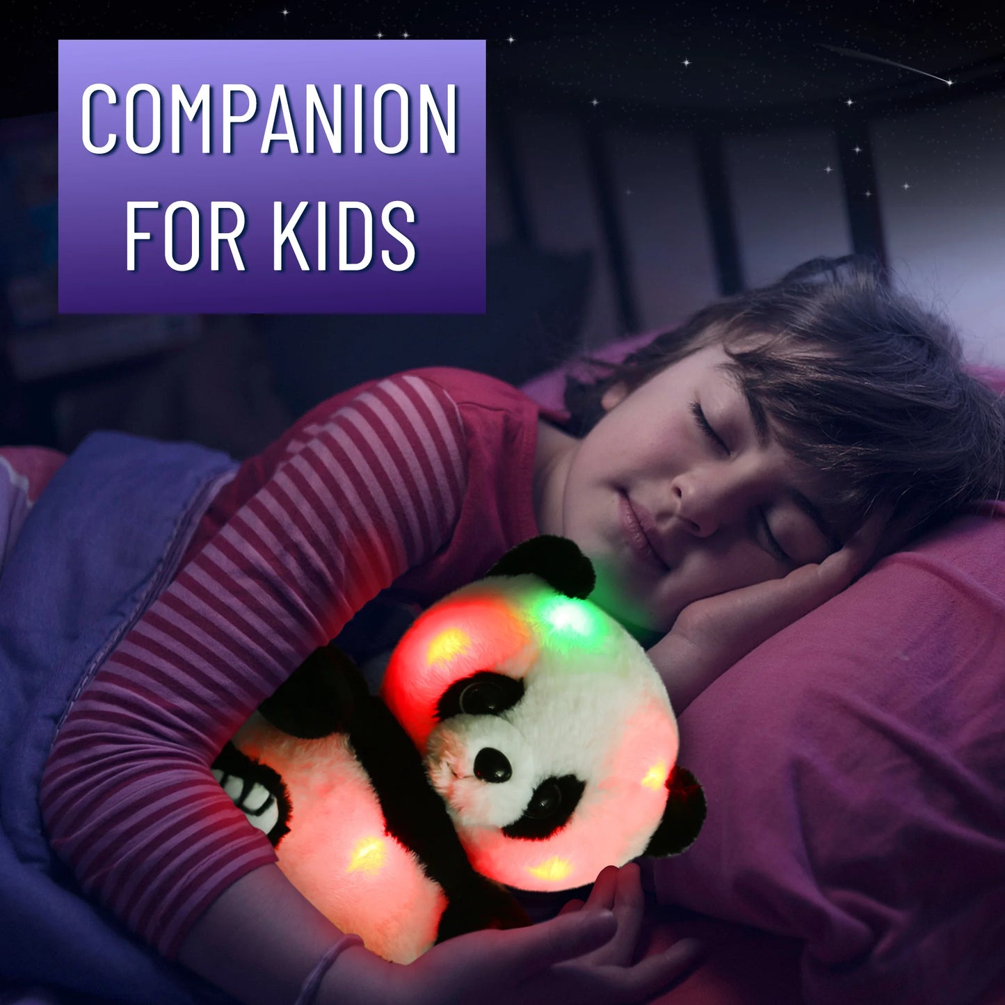 12'' Light Up Panda Stuffed Animals Kawaii Panda Bear Plush w/ LED Light, Christmas Birthday Gift for Kids Boys Girl Hugging Toy