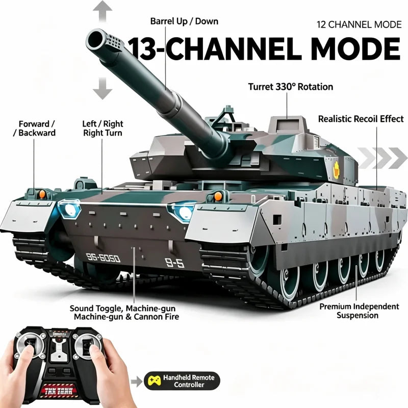 TONGLI Remote Control RC Tank Toy With Shooting Battle Mode