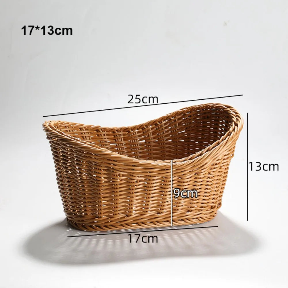 Handwoven Plastic Storage Basket For Kitchen And Home Organization