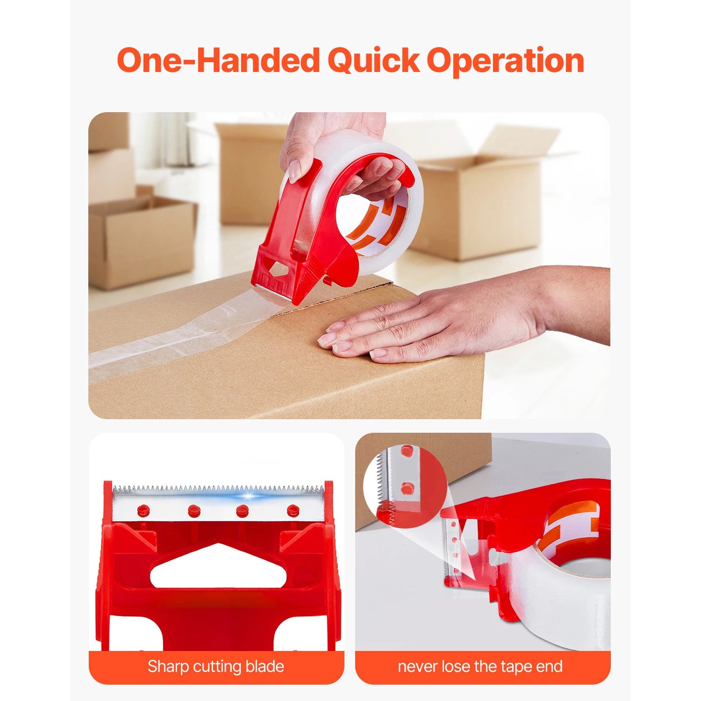 BOPP Packing Tape With Dispenser For Box Shipping Heavy Duty