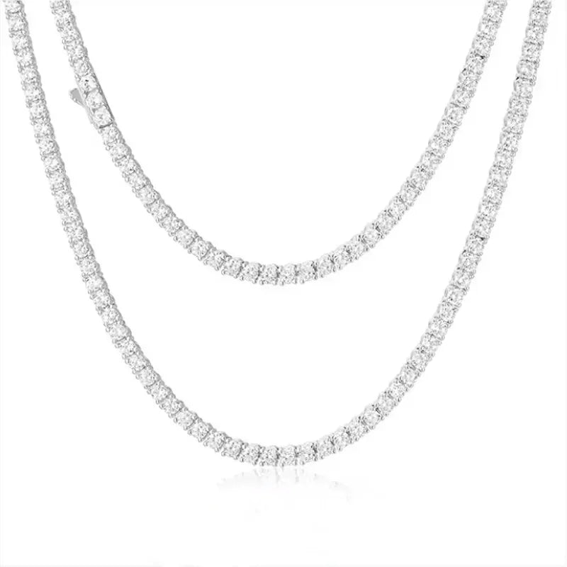 GIA Certified Moissanite Tennis Necklace 925 Sterling Silver