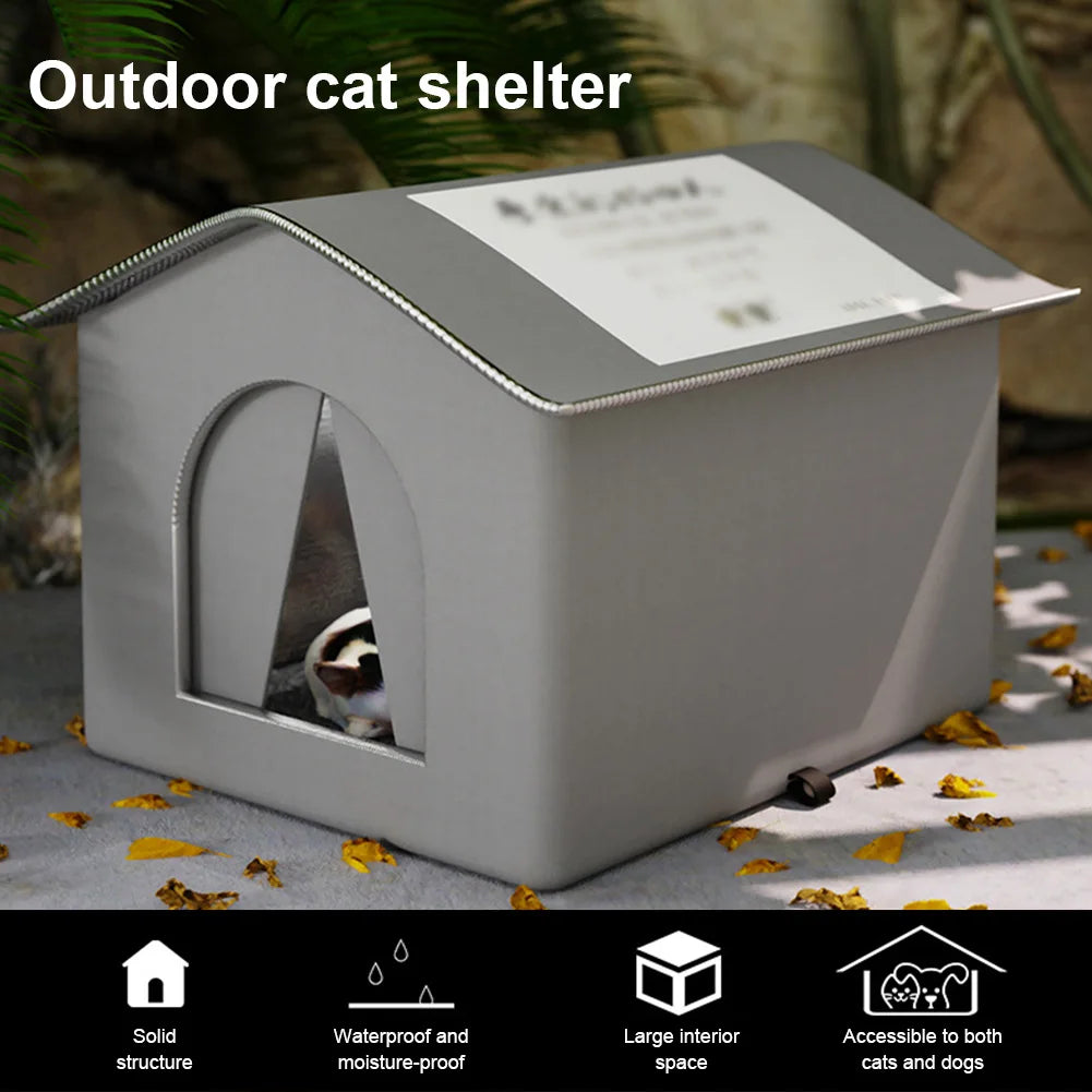 Weatherproof Feral Cat Shelter Outdoor Cat House For Winter Stray Cats And Small Pets