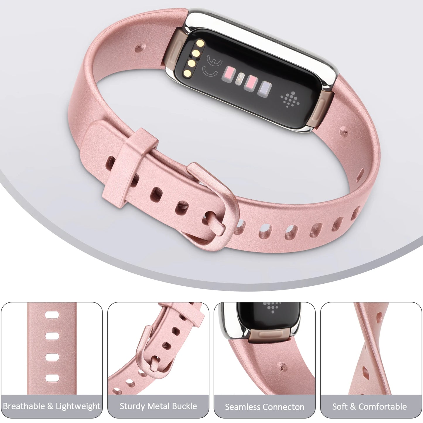 Tobfit Soft Silicone Band For Fitbit Luxe Waterproof Replacement Strap