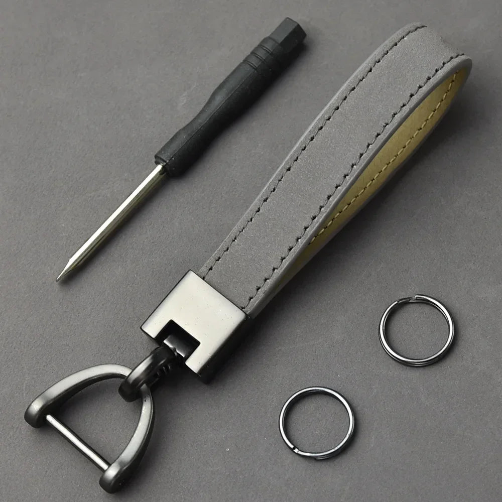 Omuda PremiumGrade GenuineLeather CarKey Chain With ExtraDurable BuckleRing Premium Protection