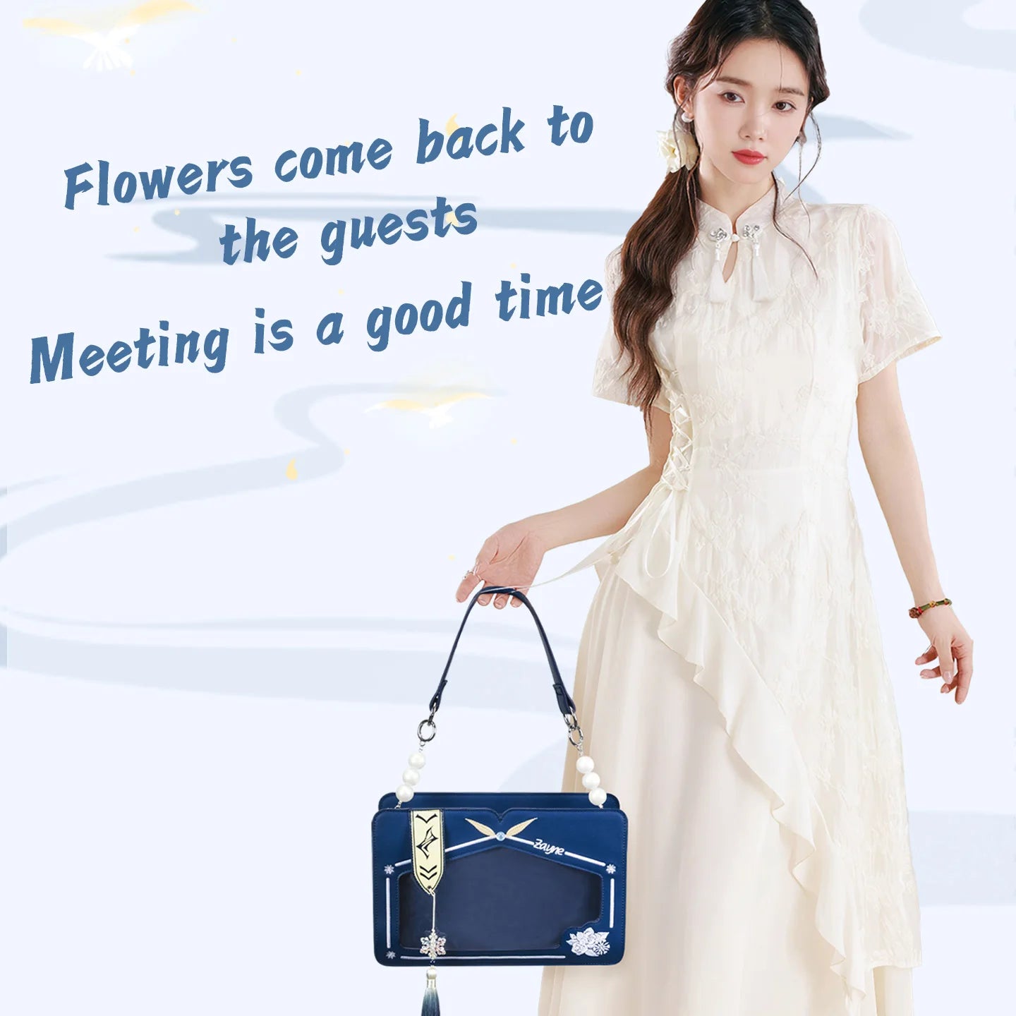 Kabaqoo Women Shoulder Bag With Floral Embroidery Design