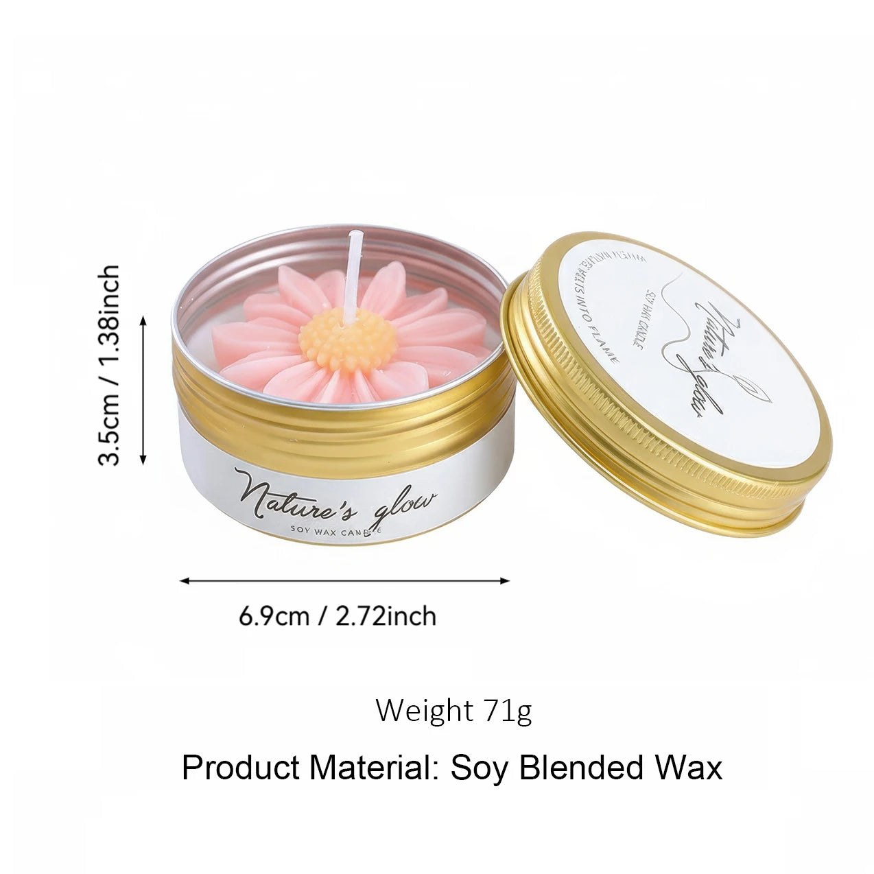 Chamomile Scented Soy Wax Candle Tin For Bedroom Decor