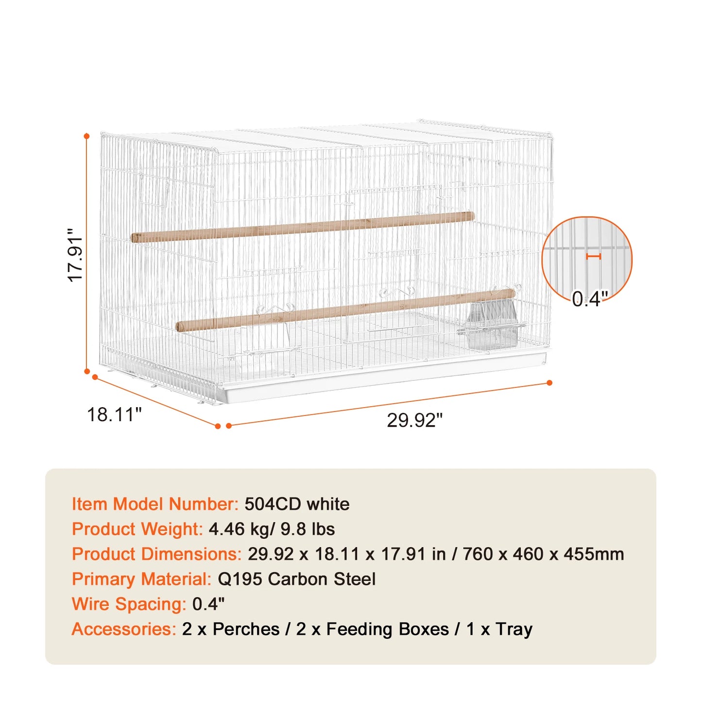 SucceBuy Flight Bird Cage Stackable Divider For Small Birds