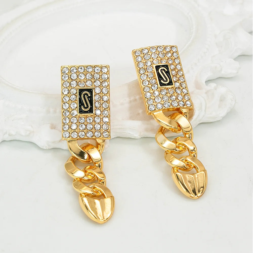 GZPEI Women Fashion Jewelry Set Cuban Chain Necklace Ring