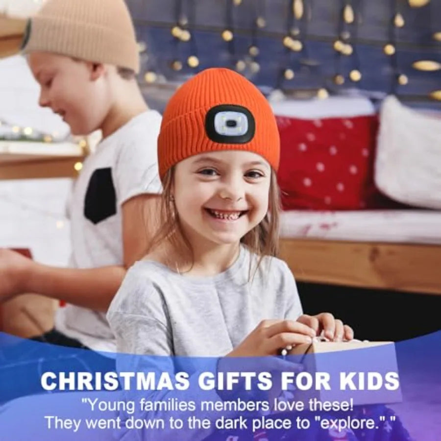 MELASA USB Rechargeable LED Beanie With Hands Free Light