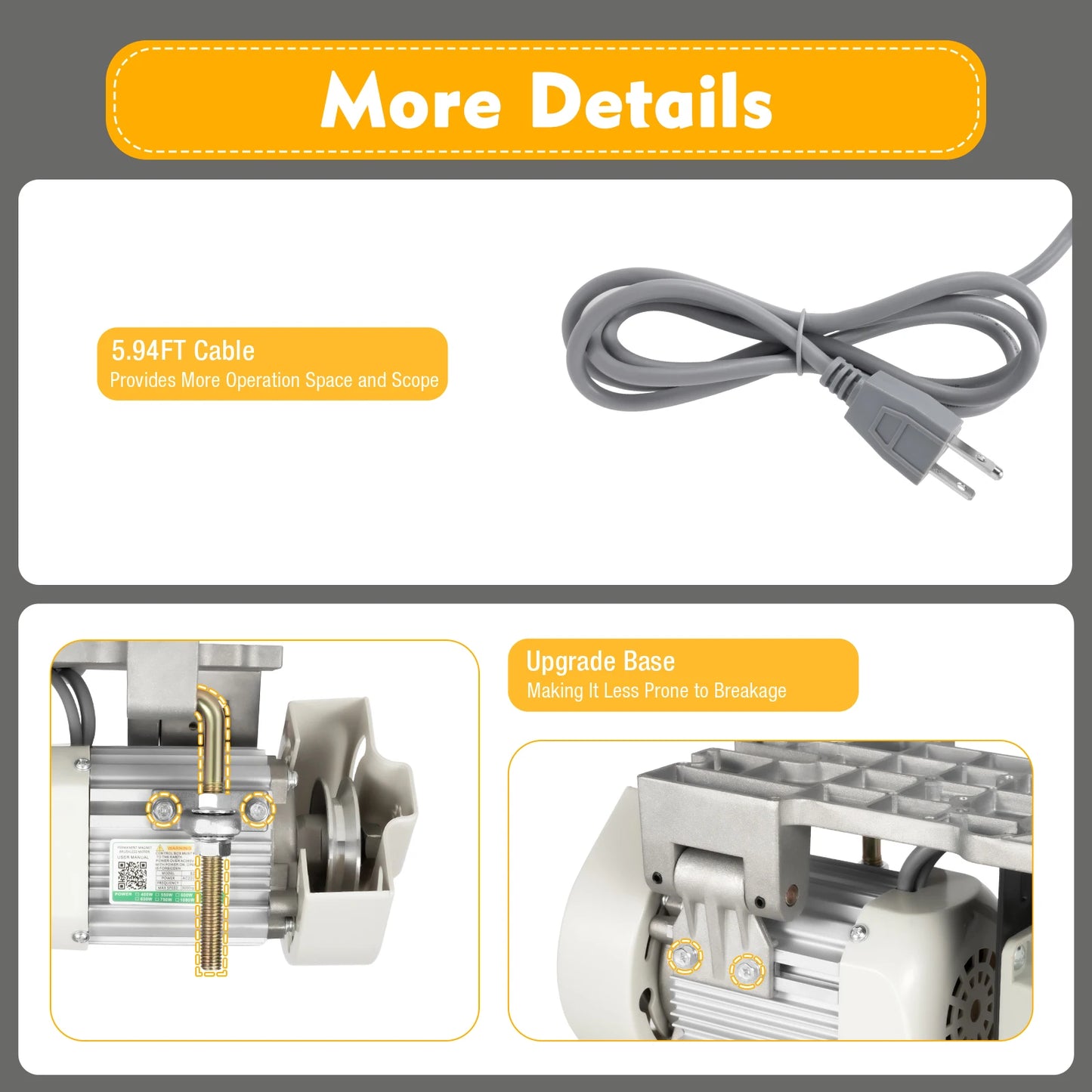 Brushless Sewing Machine Servo Motor 4500rpm 110V 600W